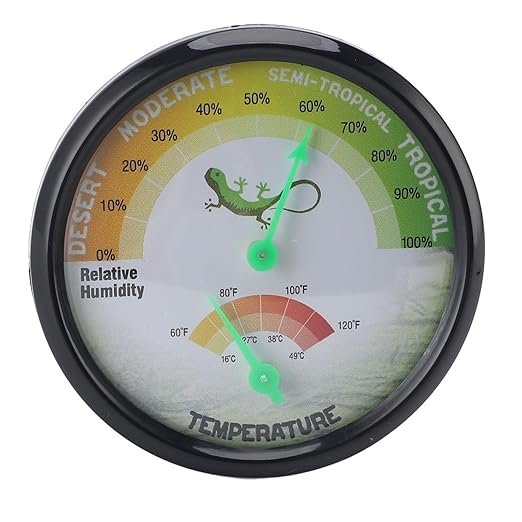 Omabeta Thermometer Hygrometer Dial High Precision Mechanical Temperature and Humidity for Reptile Pet, Compact Design for Pet Boxes