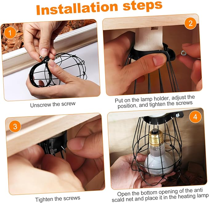 Beaupretty Reptile Insulation Heater Heat Lamp Cage Cover -scalding Lampshade for Pets