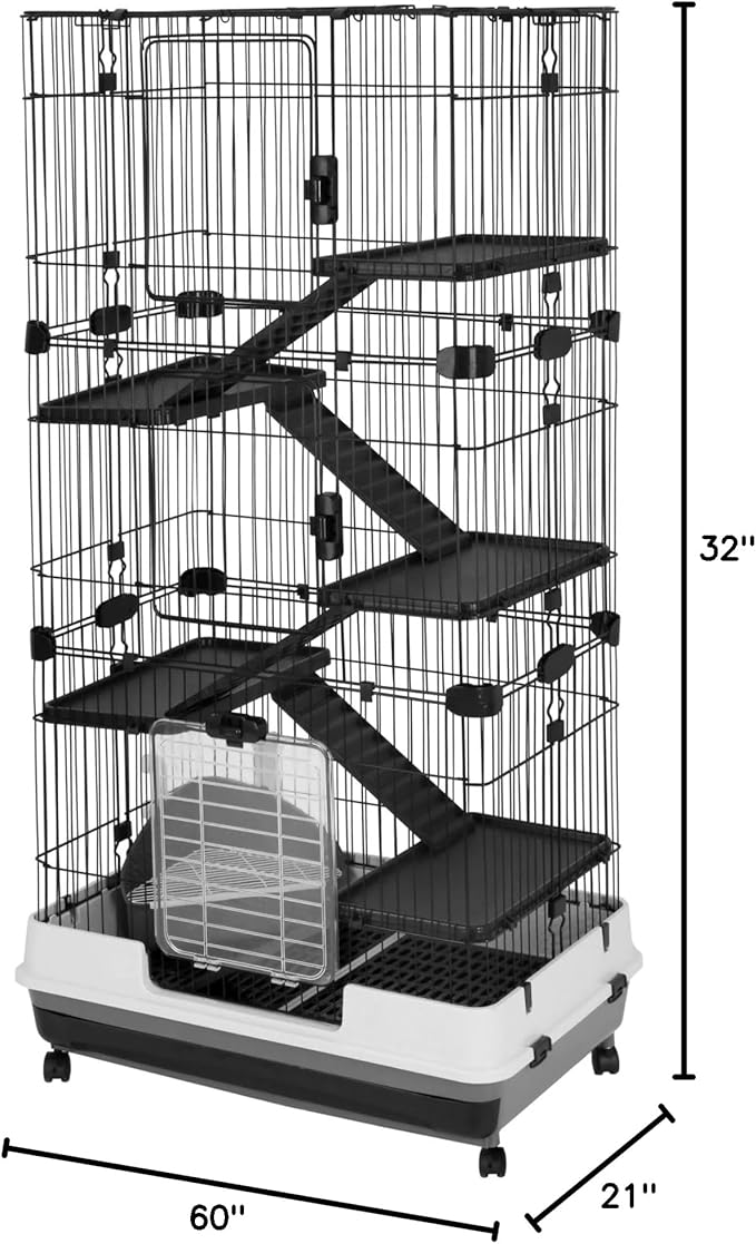 A&E Cage Company 80-3 Deluxe 6 Level Small Animal Cage, 32" L X 21" W X 60" H