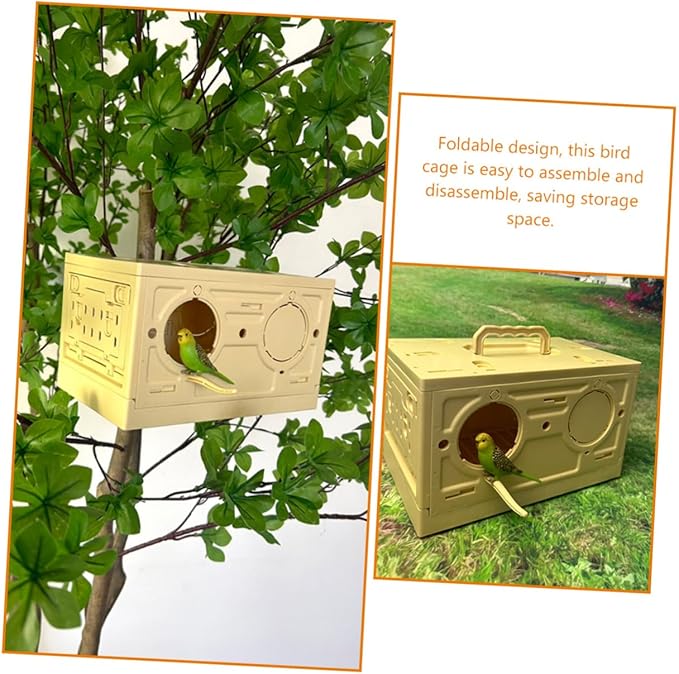 Portable Folding Bird Cage for Animals Lightweight Travel Carrier for Pigeons and Birds Easy to Assemble and Transport Plastic Design
