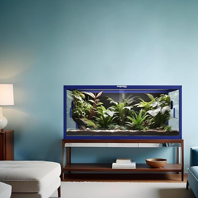 Phailozoo Stackable Reptile Enclosure, 85 Gallon Reptile Tank for Bearded Dragon, Snake, Ball Python, Colorful Aluminum Frame & Front Opening Tempered Glass Door with Handles for Easy Maintenance