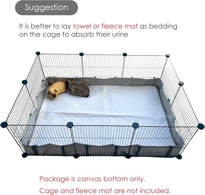 Guinea Pig Cage Bottom for C & C Grids Habitat, Waterproof and Washable Liner Base for Rabbits,Chinchillas,Ferrets and Other Small Animals Pet (Bottom Only 27" x 42")