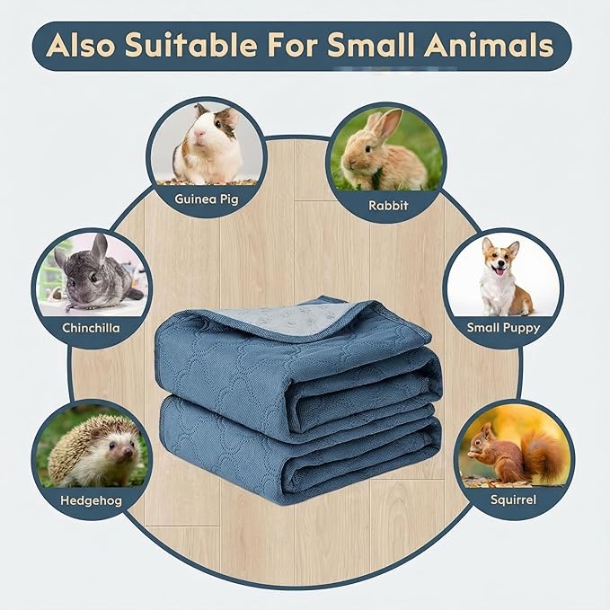 FunFurry Washable Pee Pads for Dogs - 2 Pack Reusable Pee Pads,Waterproof Puppy Pads,Pet Training Pads,Super Absorbent with Dog Paw Shape Non-Slip Backing (Blue, 24" X 36" - 2 Pack)