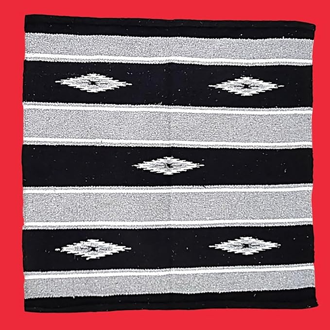 Majestic Ally 36"x 34" Navajo Design Acrylic Saddle Blanket -2.4 lbs (Gray and Black)