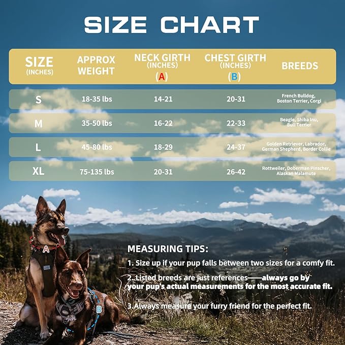 AUROTH Tactical Dog Harness for Large Dogs No Pull Adjustable Pet Harness Reflective K9 Working Training Easy Control Pet Vest Military Service Dog Harnesses Orange L