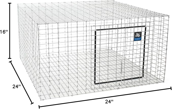 Pet Lodge® Wire Rabbit Hutch | Rust Resistant Galvanized Wire Mesh | Easy to Assemble Stackable Rabbit Cage | Made in USA | 24 X 24
