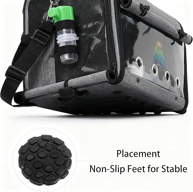 Bird Carrier Bag with Stand, Lightweight Backpack for Parrot, Portable Travel Cage, Pet Transparent Breathable Carrier Lightweight Travel Carrier for Small Bird (2PCS)