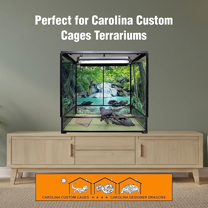 CAROLINACUSTOMCAGES T5HO 12” UVB Reptile Light Fixture 15w, Bearded Dragon and Reptile Terrarium Light Fixture