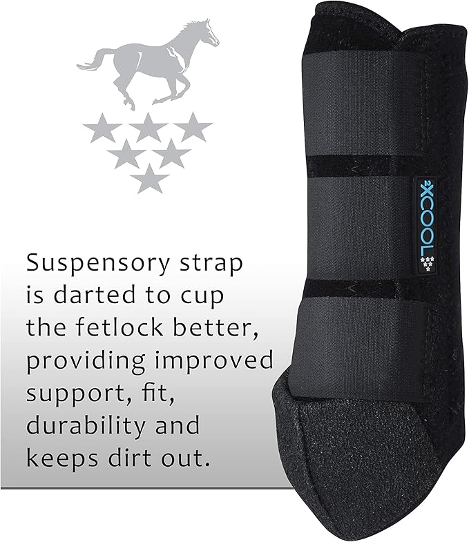 Professional's Choice 2XCOOL Sports Medicine Horse Boots | Protective & Breathable Design for Ultimate Comfort, Durability & Cooling in Active Horses | 2 Pack Small Black