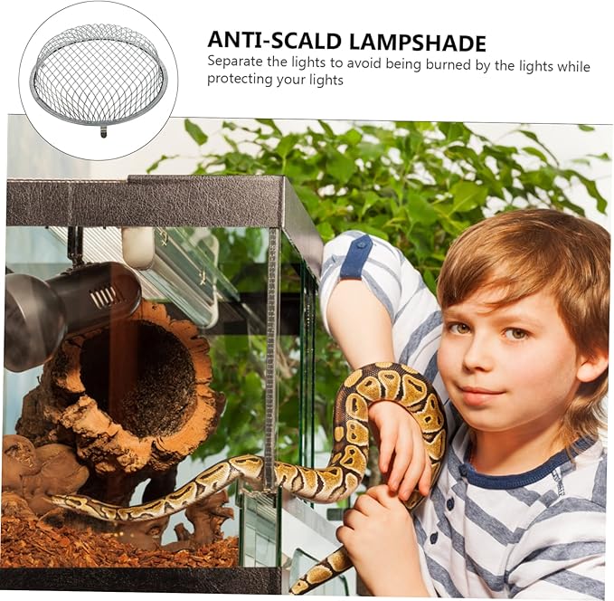 Reptile Heat Lamp Cover Scald Protection Shade for Turtles Snakes and Pets Mesh Easy Installation Efficient Heat Dissipation