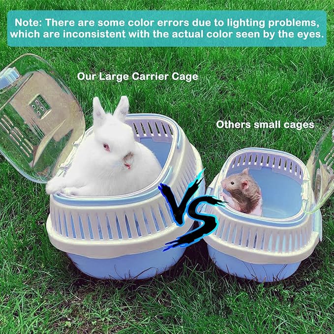 Hamster Carrier Guinea Pig Carrier 13 X 11 X 8 in Portable Hamster Travel Cage with Ventilation Holes Outdoor Small Pet Carrier for Rat Gerbil Rabbit Hedgehog Squirrel Mouse Bunny
