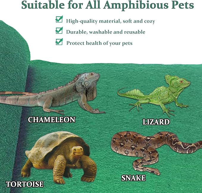Tfwadmx 47.2" X 23.6" Reptile Carpet Large Mat Substrate Liner Bedding Reptile Supplies for Terrarium Lizards Snakes Bearded Dragon Gecko Chamelon Turtles Iguana