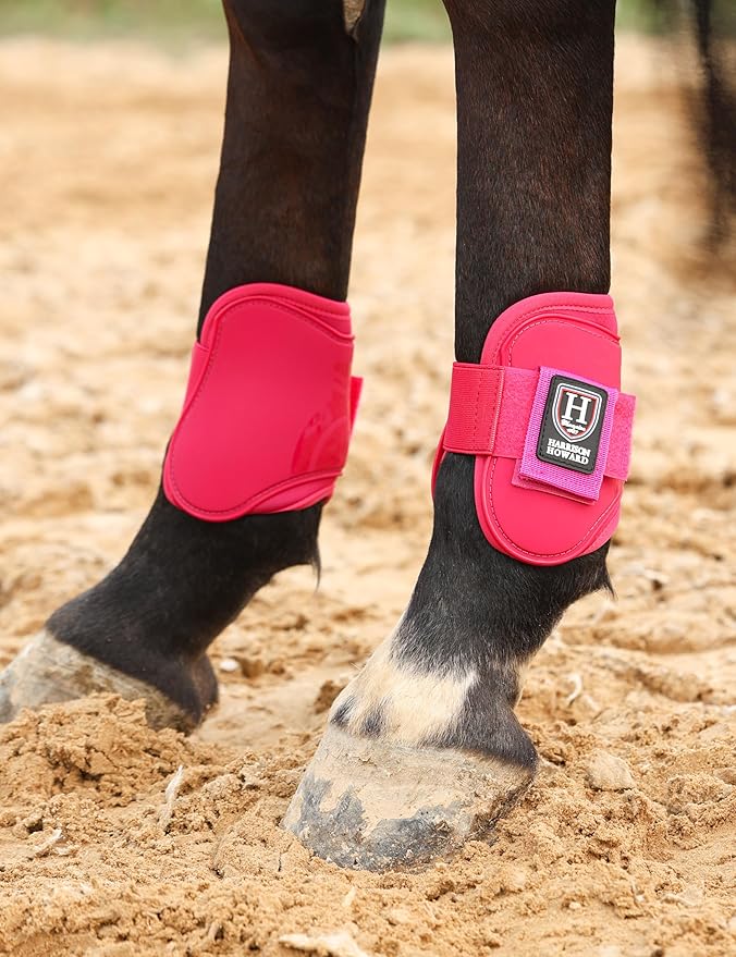 Harrison Howard Horse Tendon Boots Open Front/Fetlock Boot for Horse Protective Boots for Jumping, Trail Riding Set of 4