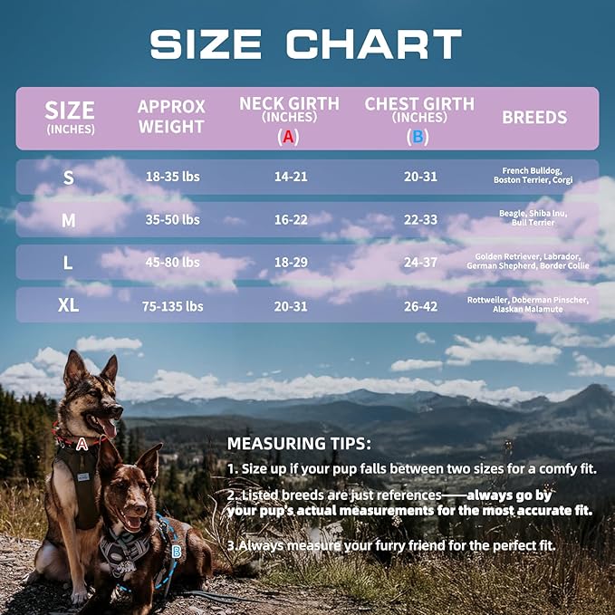 AUROTH Tactical Dog Harness for Large Dogs No Pull Adjustable Pet Harness Reflective K9 Working Training Easy Control Pet Vest Military Service Dog Harnesses Very Peri XL