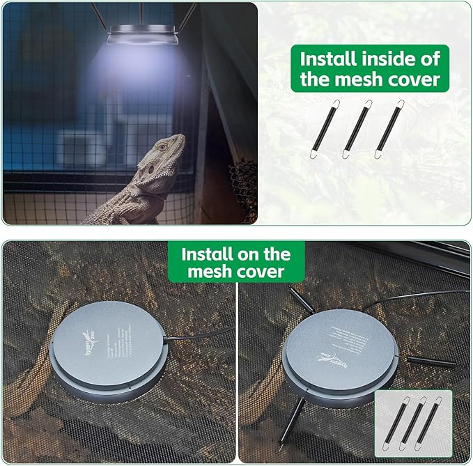 UVB Light for Reptiles with Dimming, LED UVB Light Bulb Fixture for Bearded Dragon Gecko Lizard Turtle Snake, Adjustable Brightness UVA UVB Lamp for Tropical & Desert Reptile Tank Accessories 8W Grey