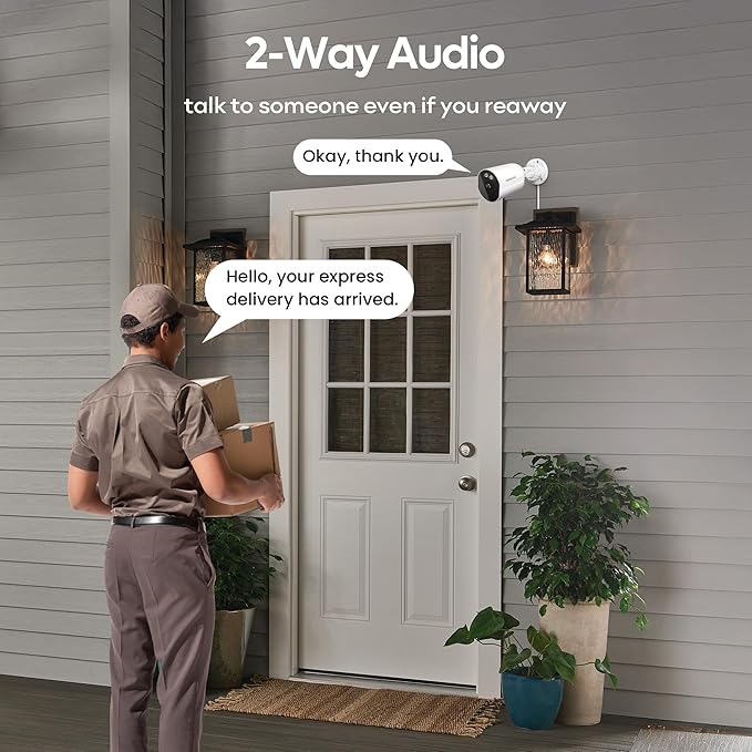adomii 2K Security Cameras Wireless Outdoor, 33ft Night Vision, IP65 Weatherproof, 2-Way Audio Home Security WiFi Camera Motion Detector for Home Security