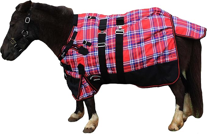 36" 1200D Miniature Weanling Donkey Pony Horse Foal Winter Blanket Red White Blue 51972B