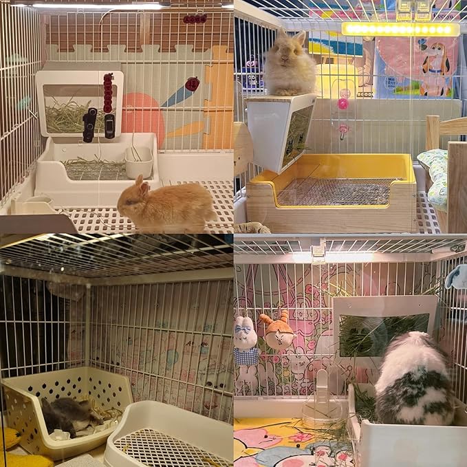 Rabbit Cage Light,Bunny Lamp,Rabbit Lighting,LED Pet Light,Dimming Timed Light Off,Three Adjustable Color Temperatures,for Rabbit Hamster Guinea Pig Pet Cage