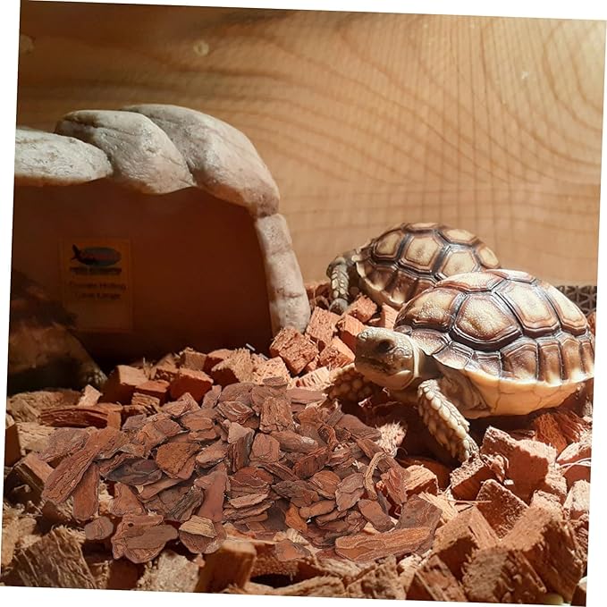 Kisangel Reptile Bark Chips for Terrarium Landscaping Natural Pine Bark Bedding for Turtle and Lizard Habitats 1 Bag Decorative Chips for Reptile Tanks