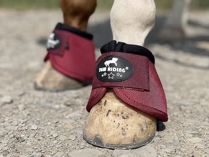 TGW RIDING 2520D Horse Bell Boots No-Turn Horse Bell Boots, Equine Ballistic Hoof Overreach Bell Boot, Pair