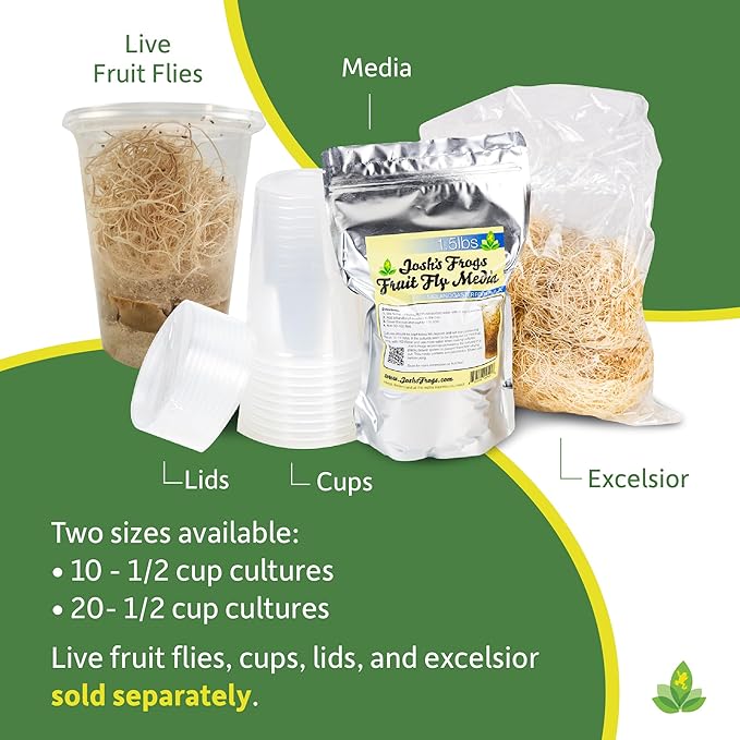 Josh's Frogs The Best MELANOGASTER Fruit Fly Food Media (3 lbs/2.7 Quarts - Makes 20 Fruit Fly Cultures)