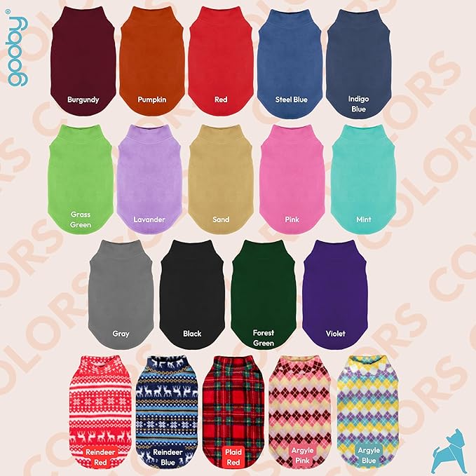 Gooby - Stretch Fleece Vest, Pullover Fleece Vest Jacket Sweater for Dogs, Reindeer Red, Small