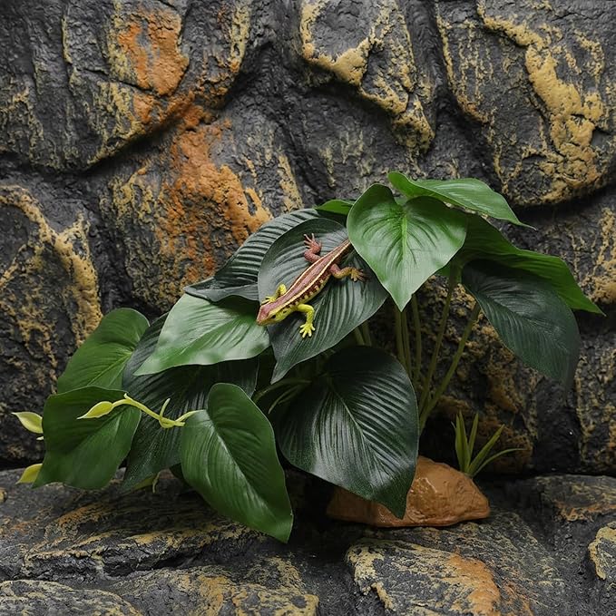 Artificial Reptile Terrarium Plants, Artificial Plant for Terrarium Fake Reptile Plants for Terrariums Plant with Suction Cup Habitat Accessories