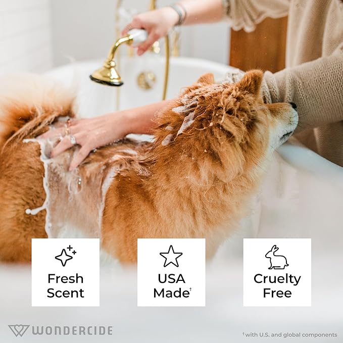 Wondercide - Flea & Tick Shampoo for Dogs and Cats - Flea and Tick Treatment with Natural Essential Oils - for Pets Over 4 Months - Powered by Plants - Lemongrass - 12 Fl oz