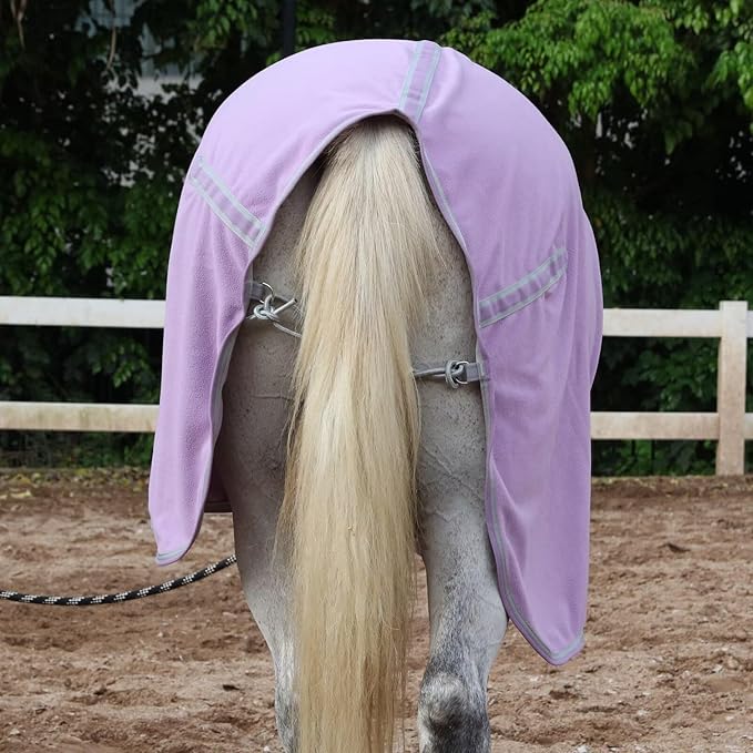 LEAFOREST Horse Fleece Blanket Polar Fleece Cooler Liner Soft Exercise Blankets for Horses Moisture Wicking Sheet in The Barn, Stable, Stall, Pasture, Paddock Purple 75 inches
