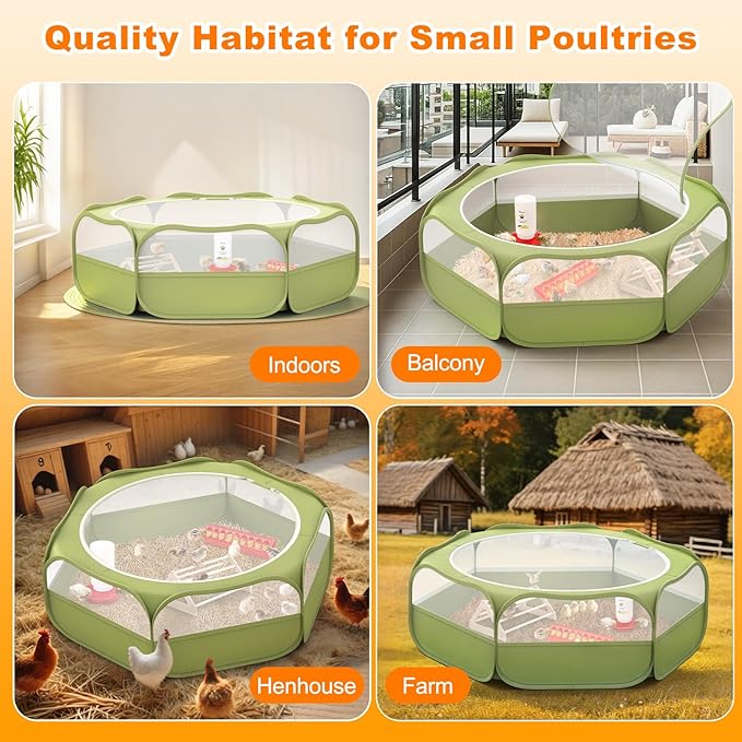 Pawaboo 6-in-1 Chicken Brooder Box for Chick Starter Kit, Includes Pet Cage Tent, Brooders Heating Plate, Chicks Perch, Feeder and 1.1L Chick Waterer, Chicks Supplies (Brooder Set)