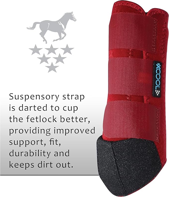 Professional's Choice 2XCOOL Sports Medicine Horse Boots | Protective & Breathable Design for Ultimate Comfort, Durability & Cooling in Active Horses | 2 Pack Large Crimson Red