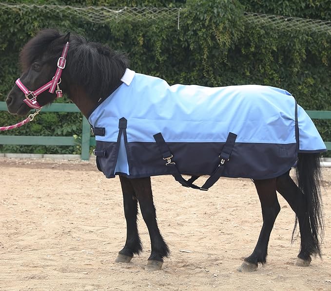 LEAFOREST 1200 Denier Waterproof Mini Shetland Rug Pony Rug Foal Rug Turnout Rug (no Filling) Blue Navy 39IN
