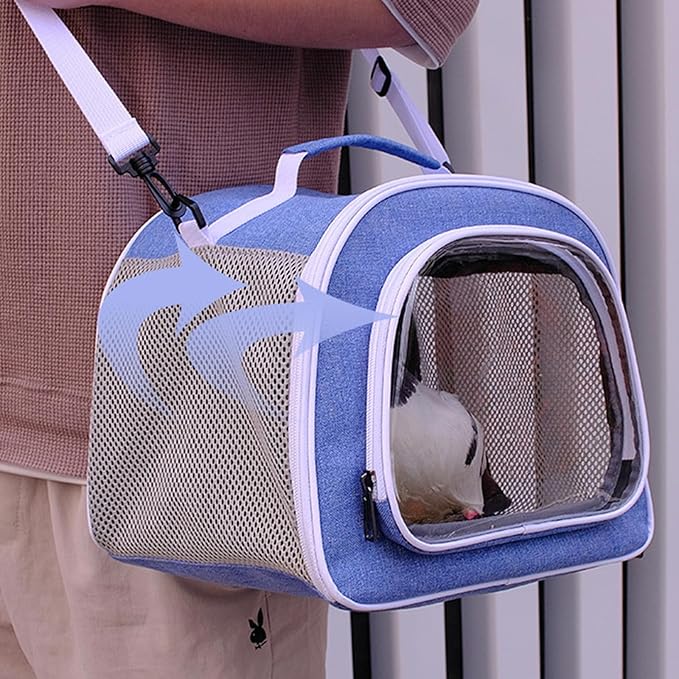 Pet Carriers Bag Portable Foldable Parrots Carrier Outgoing Travel Pet with Widening Handle& Mesh Window Bird Large Backpack Cockatoo Cage Small