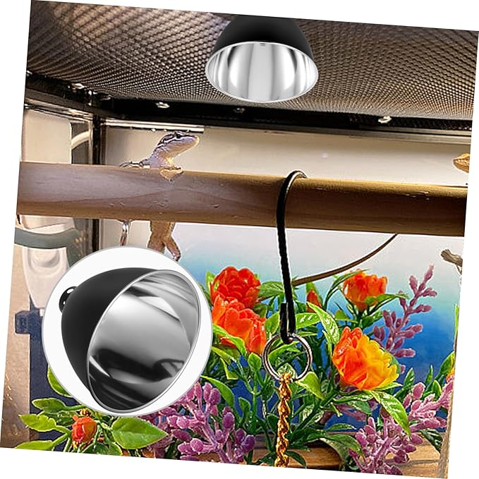 Levemolo Dome Shaped Bulb Shade Reptile Habitat Lighting Shade Terrarium Heat Lamp Reflector Cover for Reptile Tank