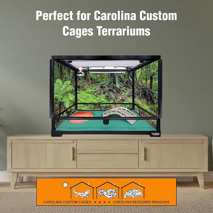 CAROLINACUSTOMCAGES T5HO Single 12” UVB Reptile Light Fixture 15w, Bearded Dragon and Reptile Terrarium Light Fixture