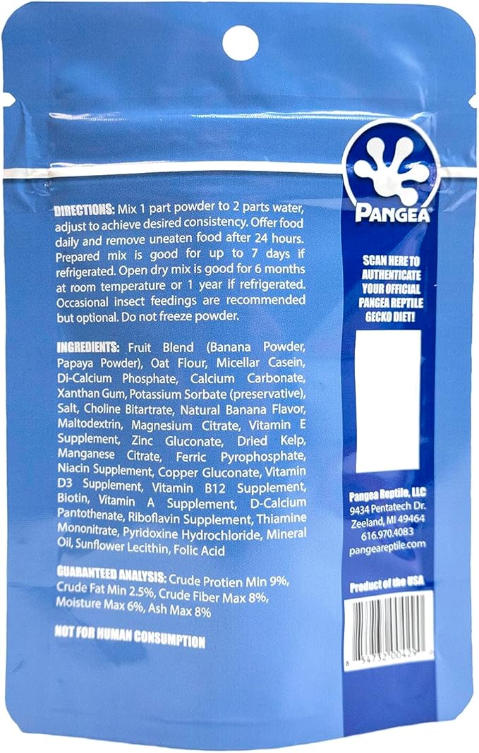 Pangea Gecko Diet Fruit & Treat Bundle - 2oz Fruit & Insects Diet and Gecko Treat Mix