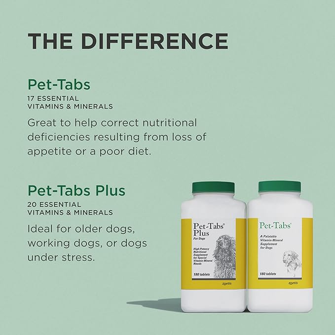Pet-Tabs Multivitamin and Mineral Supplement for Dogs, Chewable Tablet, 500 Count Bottle for Multidog Household