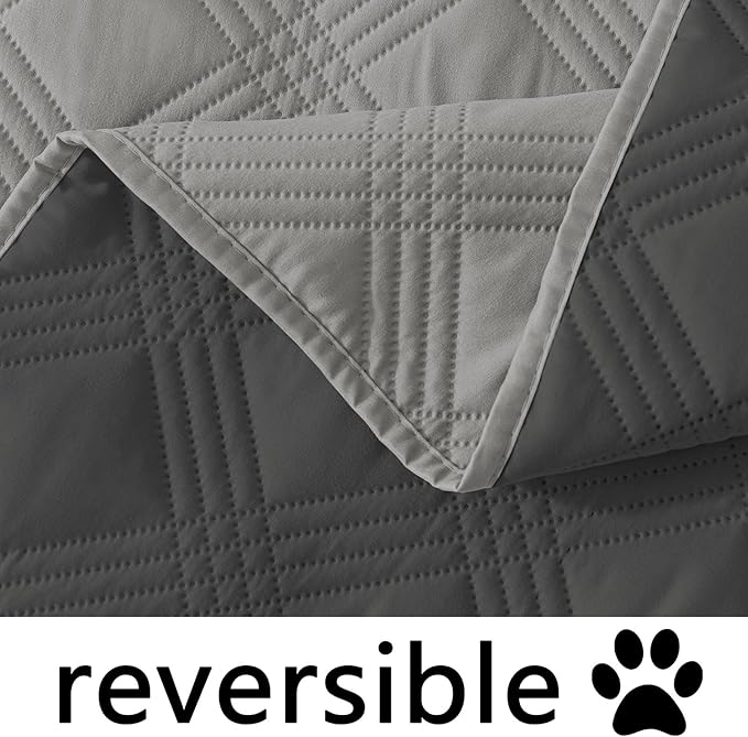 hyha Waterproof Dog Blanket, Reversible Pet Bed Blanket, Soft Sofa Couch Cover for Dogs Washable, Waterproof Pet Couch Covers for Sofa Puppy Cats Furniture Protector(40"x70", Grey/Dark Grey)