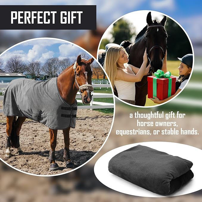2 Pack 72.8 Inch Fleece Horse Cooler Blankets Cooling and Quick-Dry Horse Cooler Sheet with Double Side Anti-Pilling Breathable Fleece Moisture-Wicking Winter Blanket with Adjustable Buckle