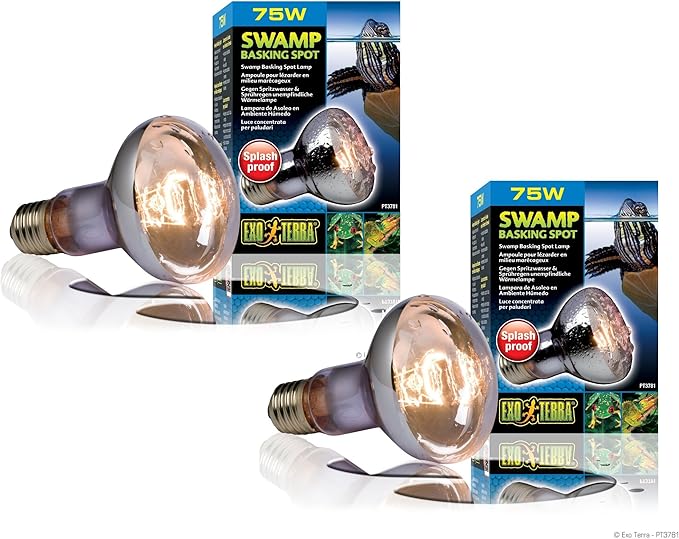 (2 Pack) Exo Terra Swamp Glo Basking Spot Lamp, 75 Watt
