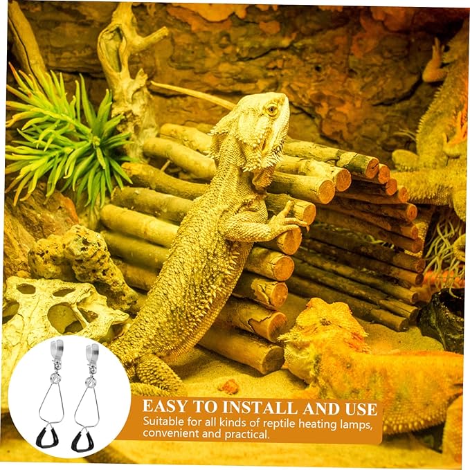 balacoo 4sets Adjustable Clamp Lamp Stand for Reptiles Heat Lamp Fixture Easy to Install and Use 2pcs*4