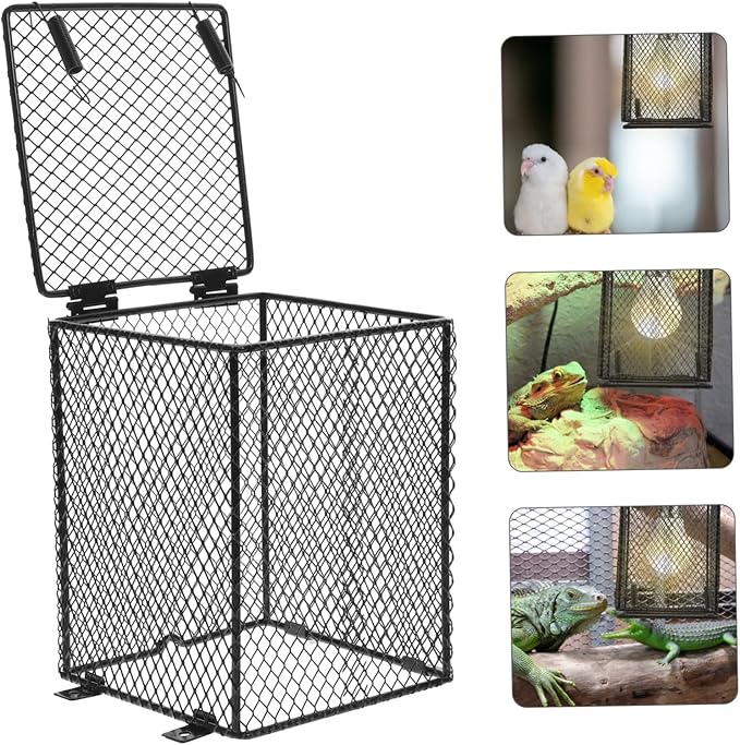 Toddmomy Reptile Heating Lamp Cover Scald Mesh Design for Parrot Bird Cage Turtle and Lizard Terrarium Use Easy Install