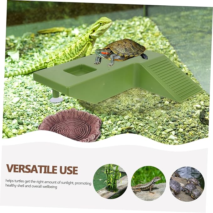 Abaodam Turtle Basking Platform Ramp Aquatic Turtle Climbing Area for Tortoise Tanks and Sturdy Basking Habitat for Healthy Sunbathing and