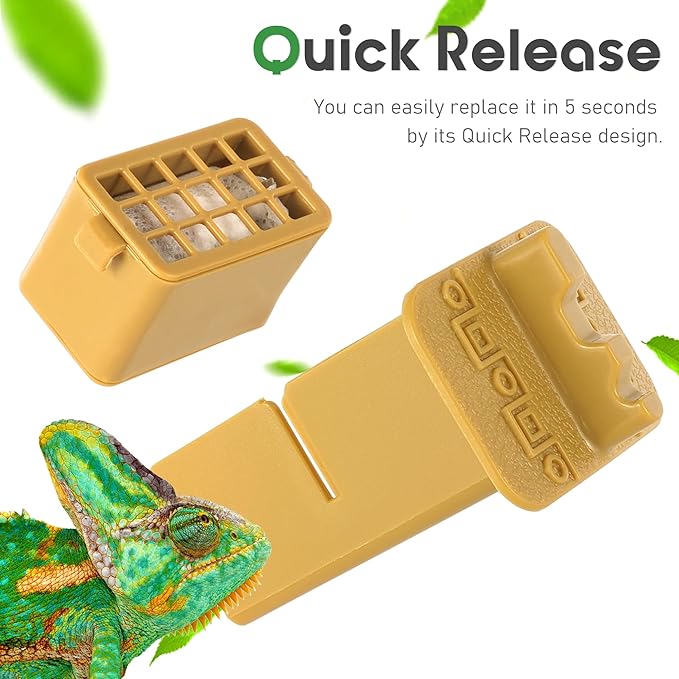 2-Pack Replacement Filters Reptile Water Feeder, Premium Filtration Boxes for 6 Months Fresh Water,Yellow