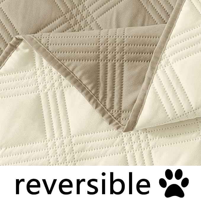 hyha Waterproof Dog Blanket, Reversible Pet Bed Blanket, Soft Sofa Couch Cover for Dogs Washable, Waterproof Pet Couch Covers for Sofa Puppy Cats Furniture Protector(40"x70", Taupe/Beige)