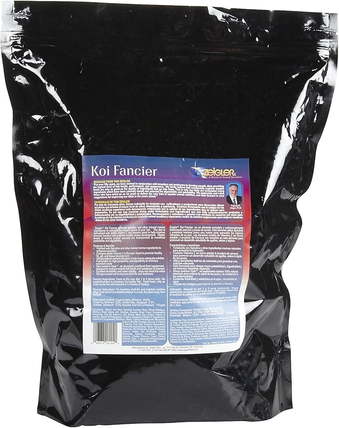 Zeigler Fish Food (5 LB Bag) for Enhancing Color Made in USA - 5mm Floating Pellets for Koi and Goldfish, Performance Fancier Diet - Fortified with Spirulina