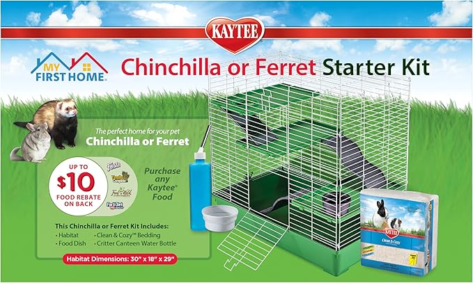 Kaytee My First Home Starter Kit Habitat for Pet Ferrets or Chinchillas