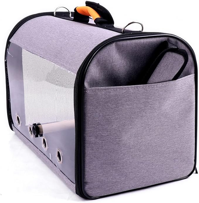 VIDECOR Parrot Go Out Bag Transparent Handbag Bird Starling Parrot Go Out Backpack Portable Bird Cage,A