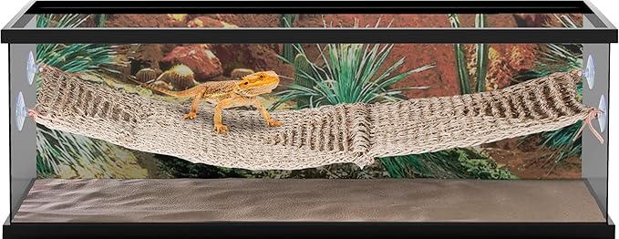 PENN-PLAX Reptology Lizard Lounger Bridge – 100% Natural Seagrass Fiber – Great for Bearded Dragons, Anoles, Geckos, and Other Reptiles – Extra-Extra Large