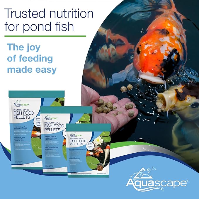 Aquascape Premium Staple Fish Food Pellets for Medium to Large Pond Fish, Large Pellet, 11 Pounds / 5 kg | 81049